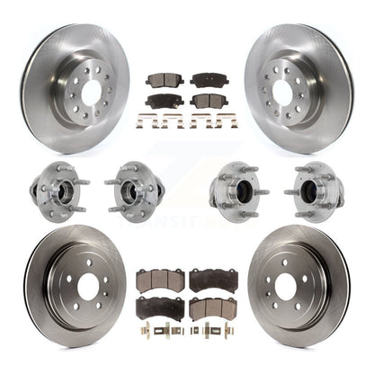 Hub Bearings Disc Brake Rotors And Pads Front Rear Kit (10Pc) For Cadillac CTS