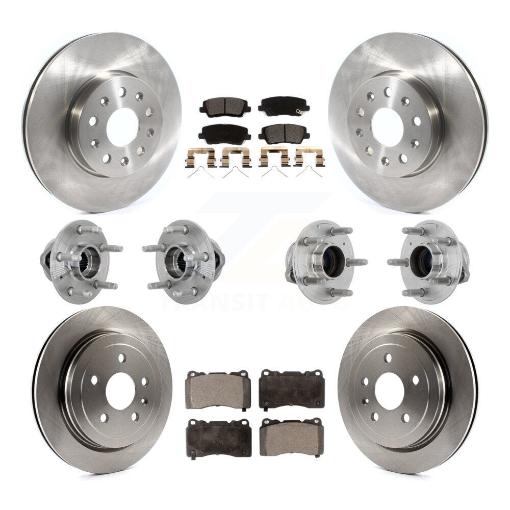 Hub Bearings Disc Brake Rotors And Pads Front Rear Kit (10Pc) For Cadillac CTS