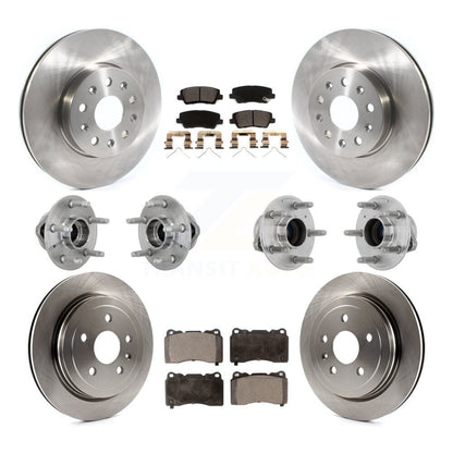 Hub Bearings Disc Brake Rotors And Pads Front Rear Kit (10Pc) For Cadillac CTS