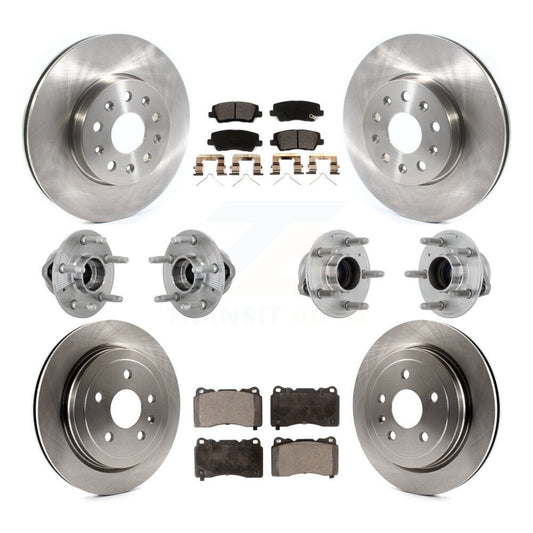 Hub Bearings Disc Brake Rotors And Pads Front Rear Kit (10Pc) For Cadillac CTS