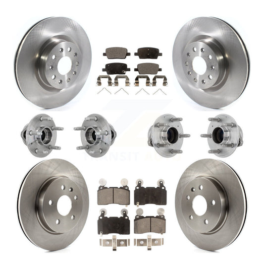 Hub Bearing Brake Rotor Pad Front Rear Kit (10Pc) For 2016-2018 Cadillac CT6 RWD