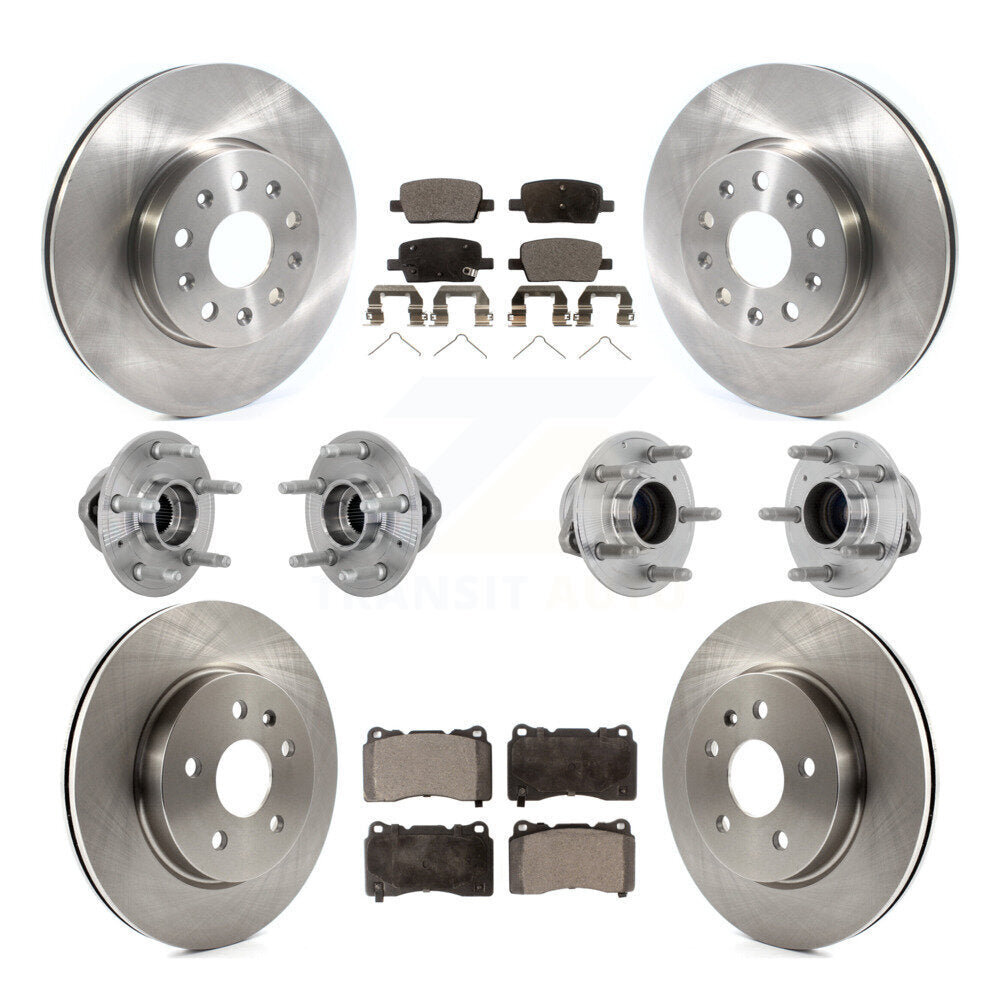 Hub Bearing Brake Rotor Pads Front Rear Kit (10Pc) For Chevrolet Camaro Cadillac