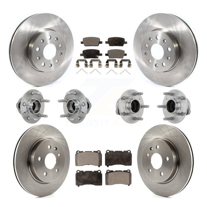 Hub Bearing Brake Rotor Pads Front Rear Kit (10Pc) For Chevrolet Camaro Cadillac