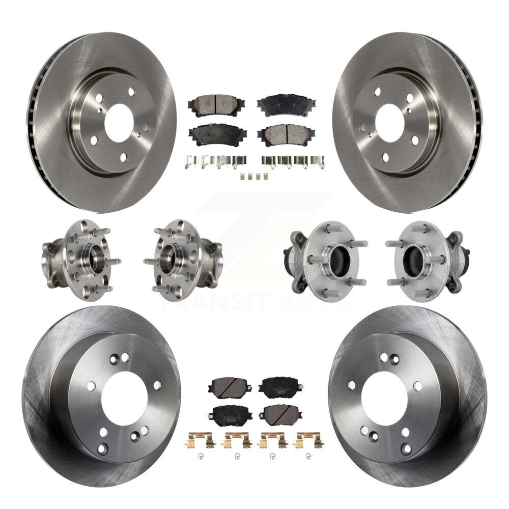 Hub Bearing Brake Rotor Pads Front Rear Kit (10Pc) For Lexus IS250 Base with RWD