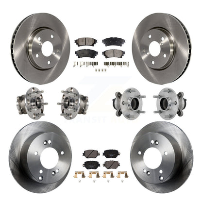 Hub Bearing Brake Rotor Pads Front Rear Kit (10Pc) For Lexus IS250 Base with RWD