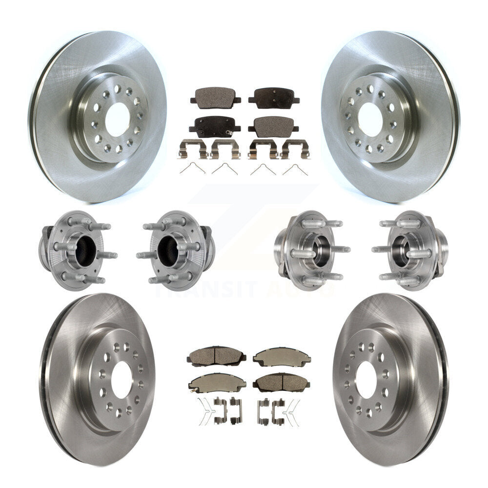 Hub Bearing Brake Rotor Pad Front Rear Kit (10Pc) For Cadillac XT5 Buick Enclave