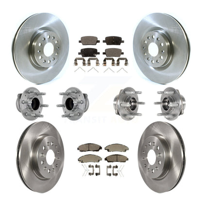 Hub Bearing Brake Rotor Pad Front Rear Kit (10Pc) For Cadillac XT5 Buick Enclave