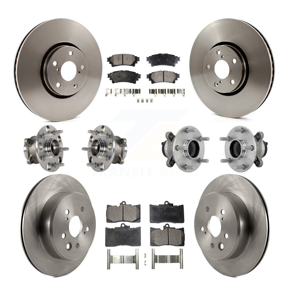Hub Bearing Brake Rotor & Pad Front Rear Kit (10Pc) For Lexus IS350 IS300 IS200t