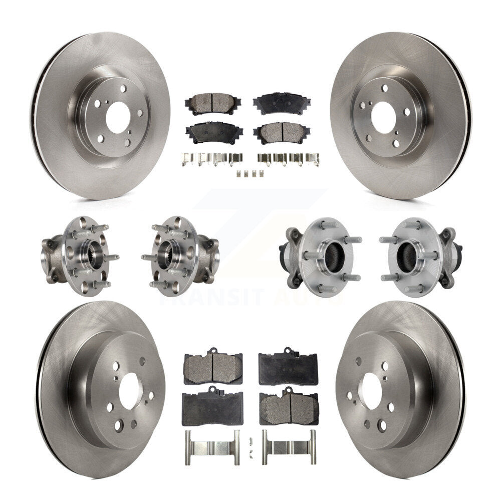 Hub Bearing Brake Rotor & Pad Front Rear Kit (10Pc) For Lexus IS300 IS350 IS200t
