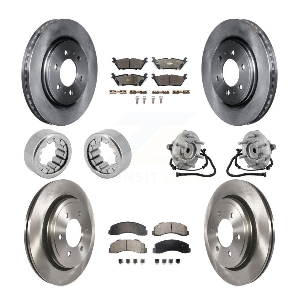 Hub Bearing Brake Rotor Pads Shoe Front Rear Kit (10Pc) For 15-17 Ford F-150 RWD