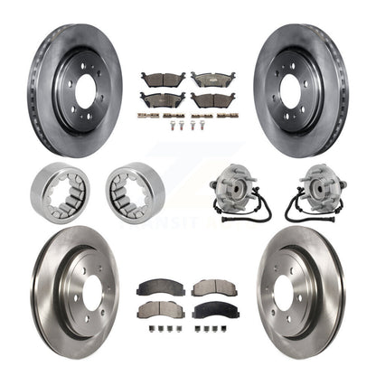 Hub Bearing Brake Rotor Pads Shoe Front Rear Kit (10Pc) For 15-17 Ford F-150 RWD