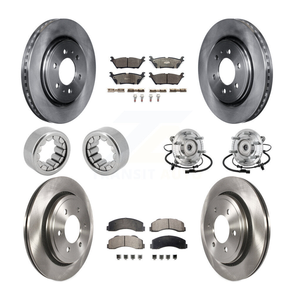 Hub Bearing Disc Brake Rotors And Pads Shoe Front Rear Kit (10Pc) For Ford F-150
