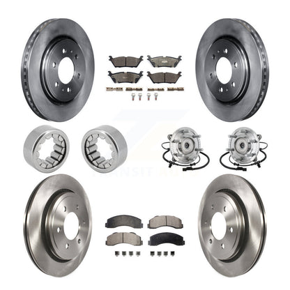 Hub Bearing Disc Brake Rotors And Pads Shoe Front Rear Kit (10Pc) For Ford F-150