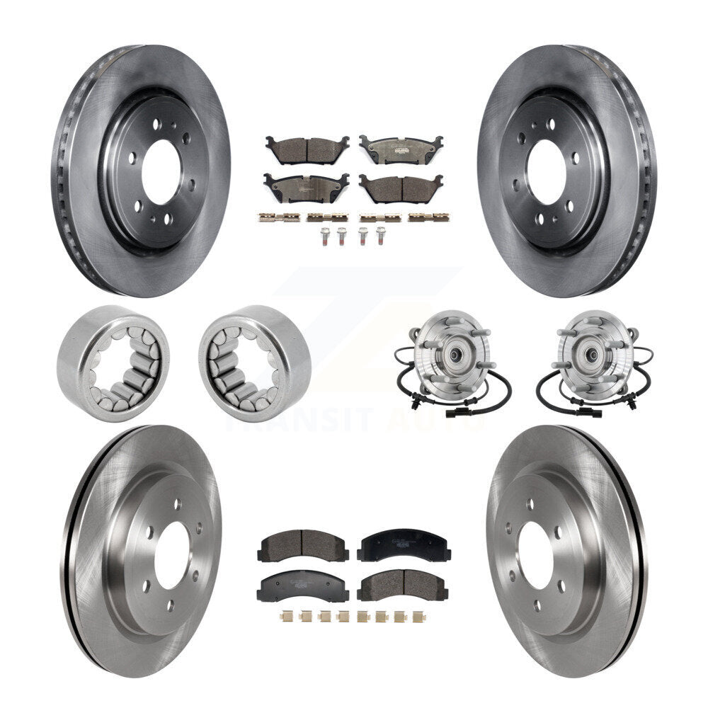 Hub Bearing Brake Rotor And Pad Shoe Front Rear Kit (10Pc) For Ford F-150 Raptor