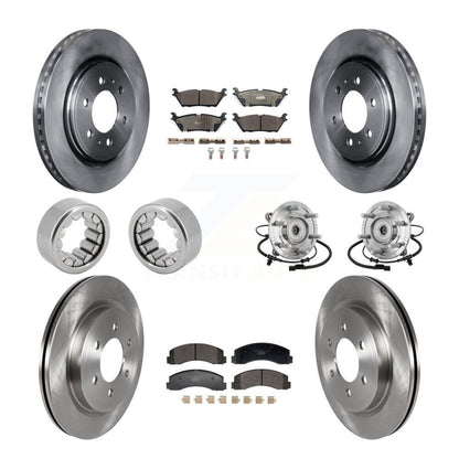 Hub Bearing Brake Rotor And Pad Shoe Front Rear Kit (10Pc) For Ford F-150 Raptor