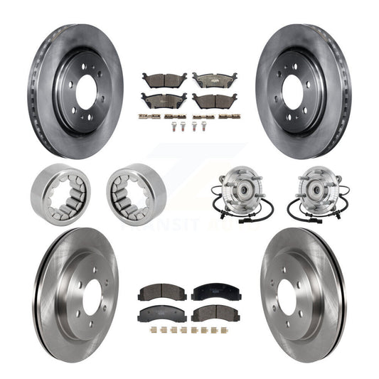 Hub Bearing Brake Rotor And Pad Shoe Front Rear Kit (10Pc) For Ford F-150 Raptor