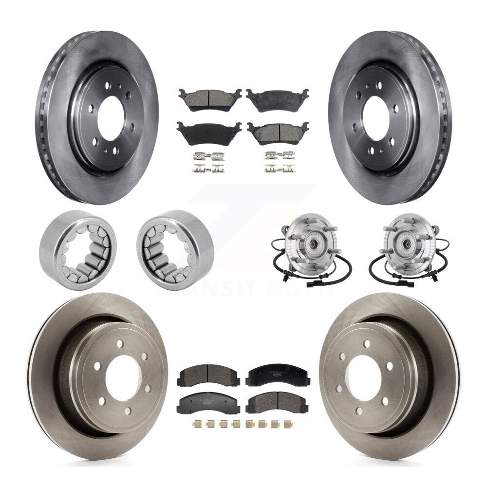 Hub Bearing Brake Rotor And Pad Shoe Front Rear Kit (10Pc) For Ford F-150 Raptor