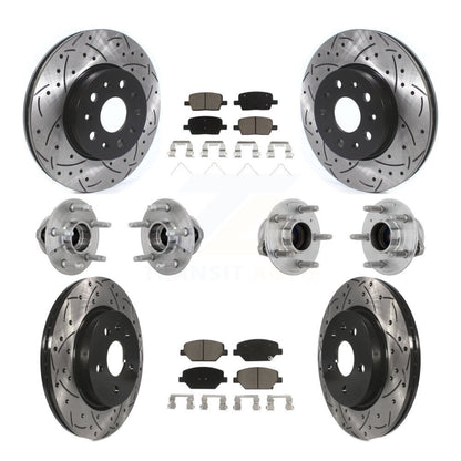 Hub Bearing Coated Brake Rotor & Pads Front Rear Kit (10Pc) For Chevrolet Camaro