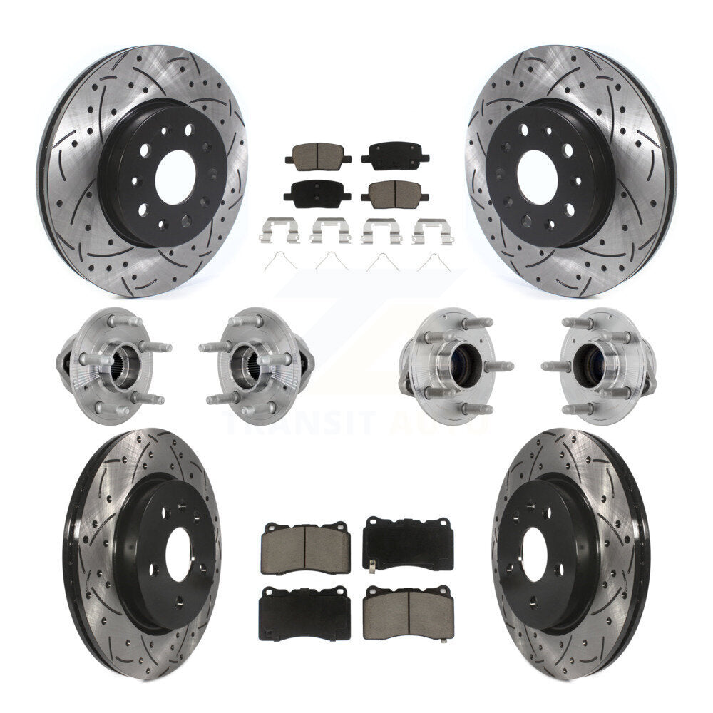 Hub Bearing Coat Brake Rotor Pads Front Rear Kit (10Pc) For Chevrolet Camaro CT6