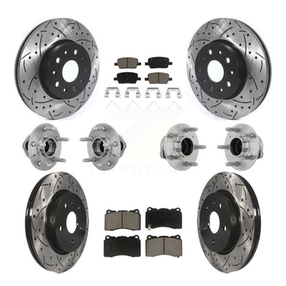 Hub Bearing Coat Brake Rotor Pads Front Rear Kit (10Pc) For Chevrolet Camaro CT6
