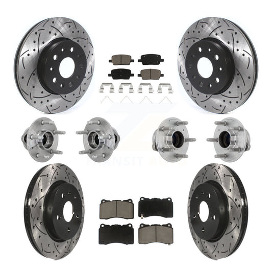 Hub Bearing Coat Brake Rotor Pads Front Rear Kit (10Pc) For Chevrolet Camaro CT6