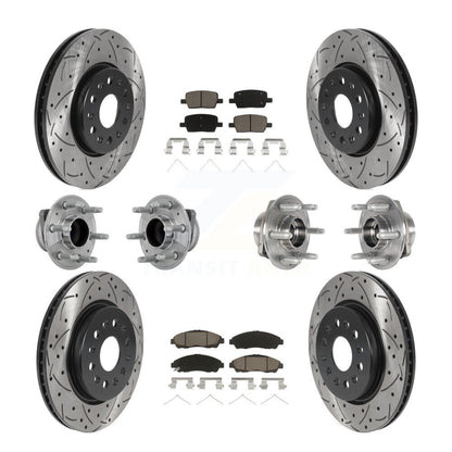 Hub Bearing Coated Brake Rotor Pads Front Rear Kit (10Pc) For Chevrolet Traverse