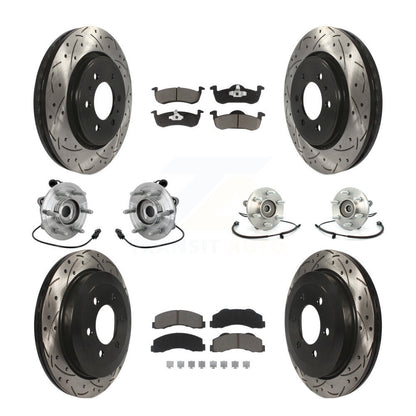 Hub Bearing Coated Brake Rotor Pad Front Rear Kit (10Pc) For Ford Expedition 4WD