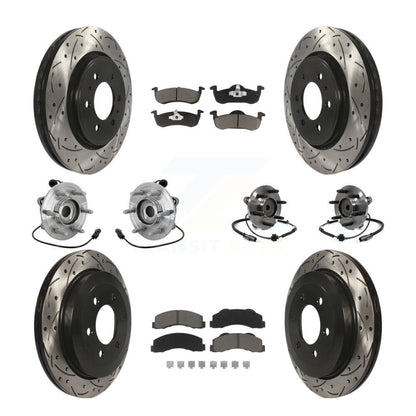 Hub Bearing Coated Brake Rotor Pad Front Rear Kit (10Pc) For Ford Expedition RWD
