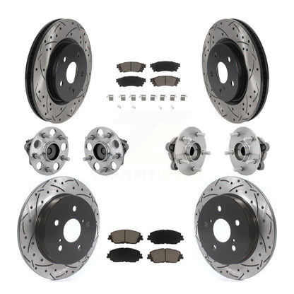 Hub Bearing Coated Disc Brake Rotor & Pads Front Rear Kit (10Pc) For Toyota C-HR
