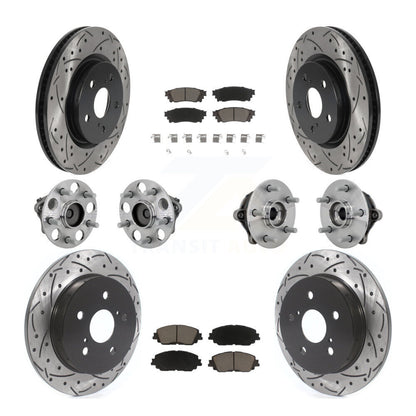 Hub Bearing Coated Disc Brake Rotor & Pads Front Rear Kit (10Pc) For Toyota RAV4