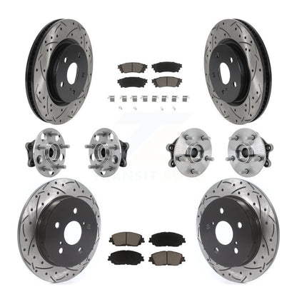 Hub Bearing Coated Disc Brake Rotor & Pads Front Rear Kit (10Pc) For Toyota RAV4