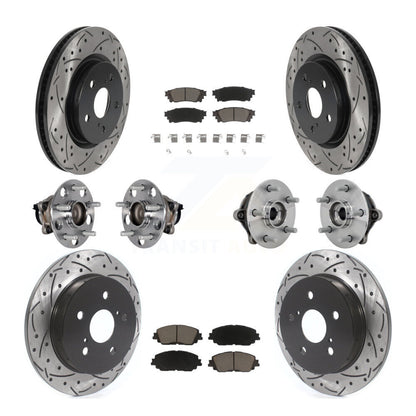 Hub Bearing Coated Disc Brake Rotor & Pads Front Rear Kit (10Pc) For Toyota RAV4