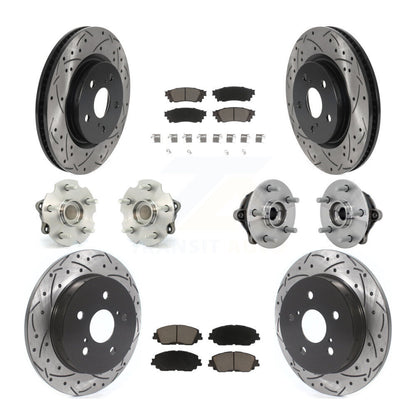 Hub Bearing Coated Disc Brake Rotor & Pads Front Rear Kit (10Pc) For Toyota RAV4