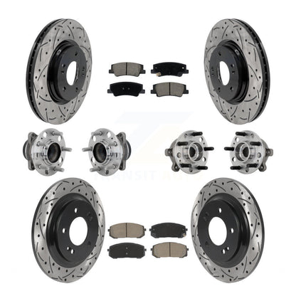 Hub Bearing Coat Brake Rotor Pad Front Rear Kit (10Pc) For Hyundai Sonata Kia K5