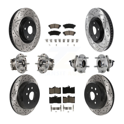 Hub Bearing Coated Brake Rotor & Pad Front Rear Kit (10Pc) For Lexus GS350 RC300