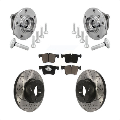 Hub Bearing Drilled Slot Brake Rotor Pad Front Kit For BMW 330i xDrive 230i 430i
