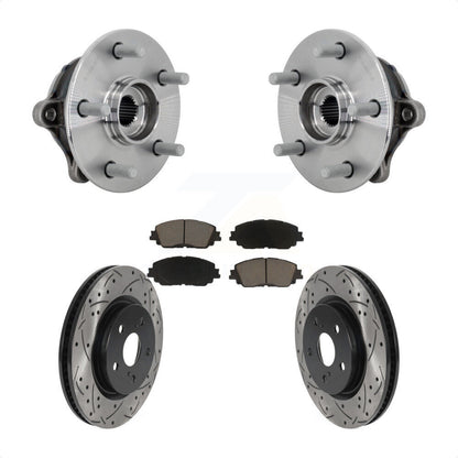 Hub Bearing Assembly Drill Slot Brake Rotor Pads Front Kit For Toyota RAV4 Venza