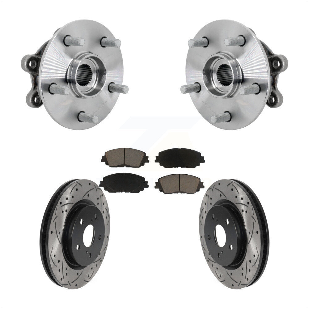 Hub Bearing Assembly Coated Drill Slot Brake Rotor Pad Front Kit For Toyota RAV4