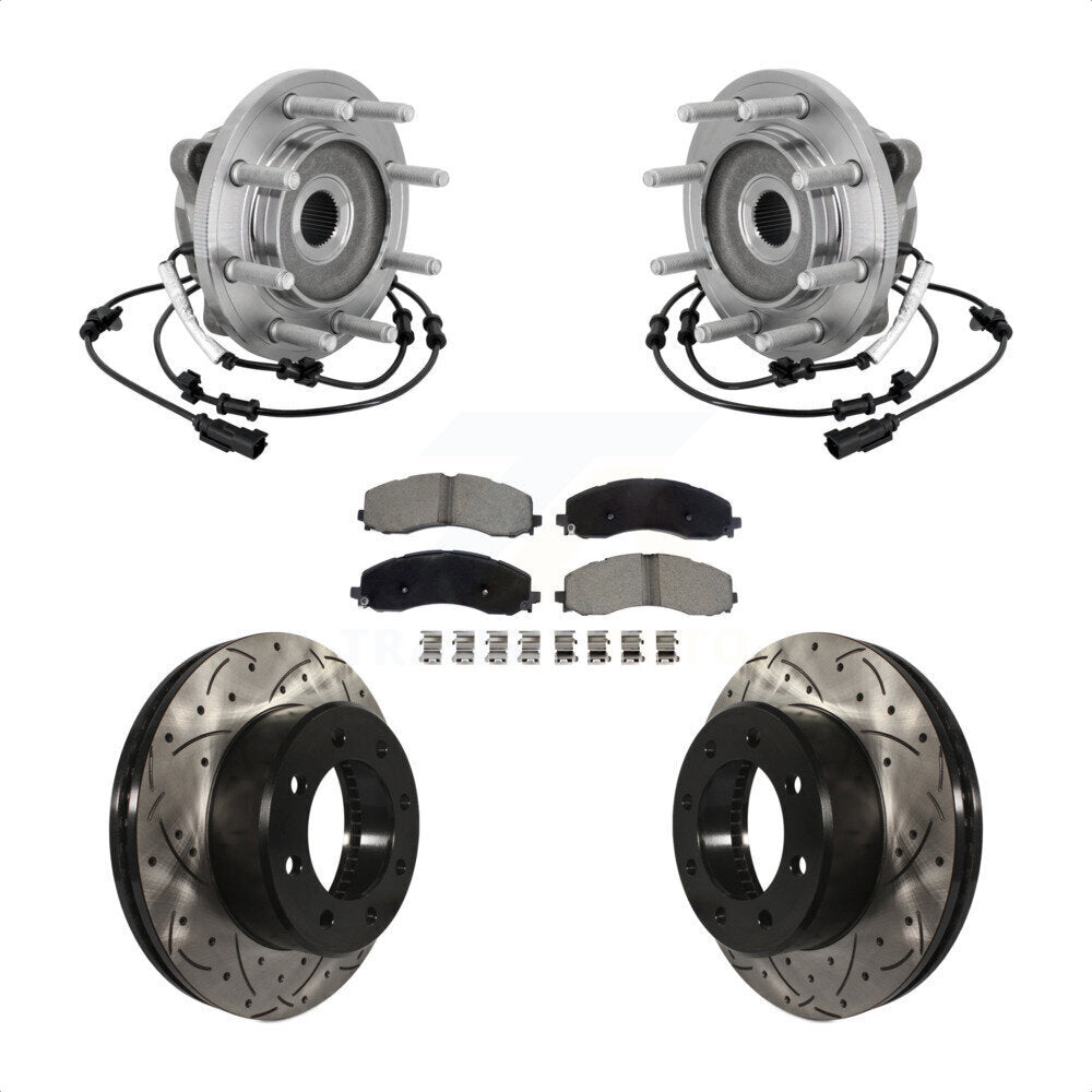 Hub Bearing Assembly Coat Drill Slot Brake Rotor Pad Front Kit For Ram 2500 3500