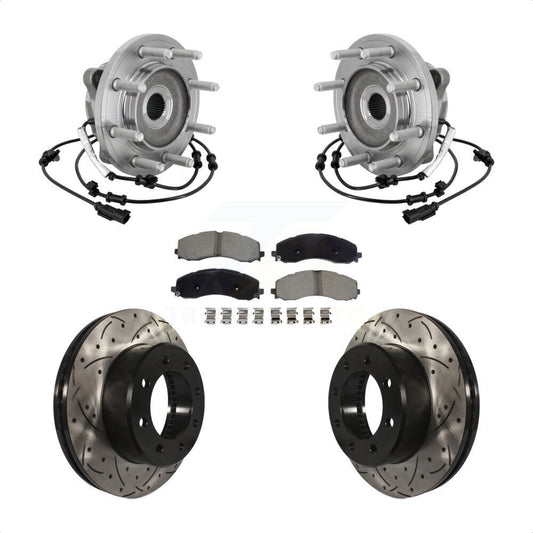 Hub Bearing Assembly Coat Drill Slot Brake Rotor Pad Front Kit For Ram 2500 3500