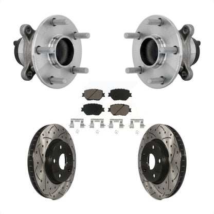 Hub Bearing Drilled Slot Brake Rotor Pad Front Kit For Lexus IS250 Base with RWD