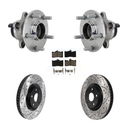 Hub Bearing Drilled Slot Brake Rotor & Pad Front Kit For Lexus GS350 RC300 RC350