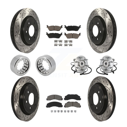 Hub Bearing Coated Brake Rotor And Pad Shoe Front Rear Kit (10Pc) For Ford F-150