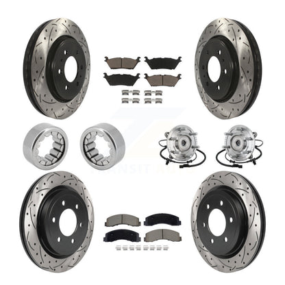 Hub Bearing Coated Brake Rotor And Pad Shoe Front Rear Kit (10Pc) For Ford F-150