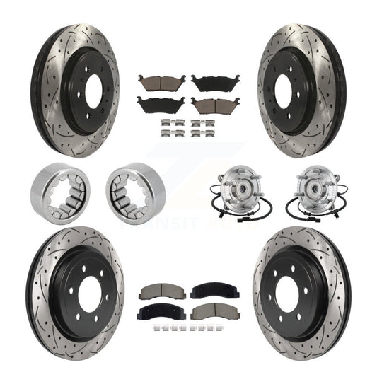 Hub Bearing Coated Brake Rotor And Pad Shoe Front Rear Kit (10Pc) For Ford F-150