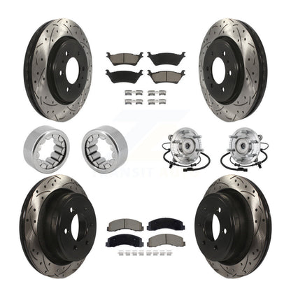 Hub Bearing Coated Brake Rotor And Pad Shoe Front Rear Kit (10Pc) For Ford F-150