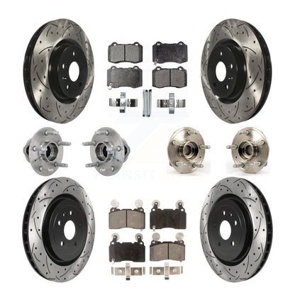 Hub Bearing Coated Brake Rotor & Pads Front Rear Kit (10Pc) For Chevrolet Camaro