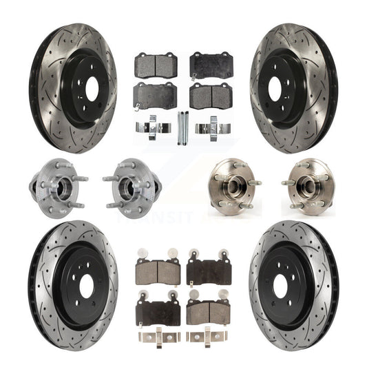 Hub Bearing Coated Brake Rotor & Pads Front Rear Kit (10Pc) For Chevrolet Camaro