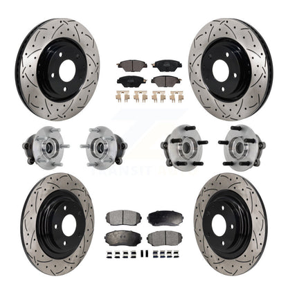 Hub Bearing Coat Brake Rotor Pads Front Rear Kit (10Pc) For 16-23 Mazda CX-9 AWD