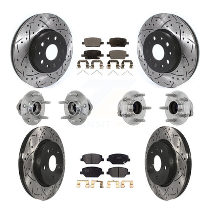 Hub Bearing Coated Brake Rotor & Pads Front Rear Kit (10Pc) For Chevrolet Camaro